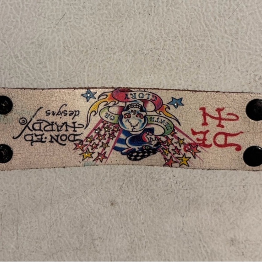 Don Ed Hardy Tattoo Design Leather Bracelet